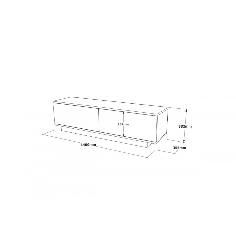 Έπιπλο Τηλεόρασης \'\'ZOEVA\'\' σε χρώμα γκρι-cemento 140x35,5x38εκ