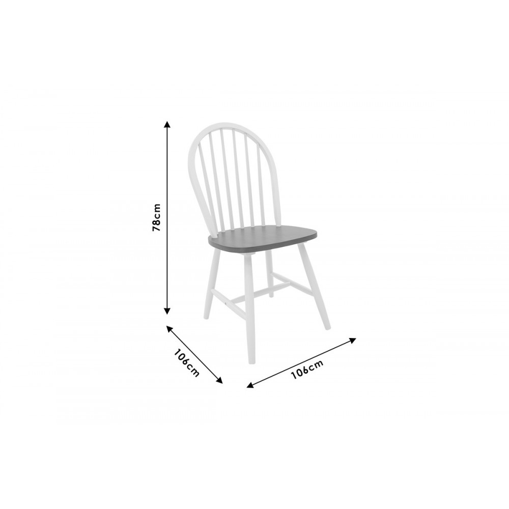 Καρέκλα "ADALYN" από ξύλο σε καρυδί-λευκό χρώμα 44x42,5x93