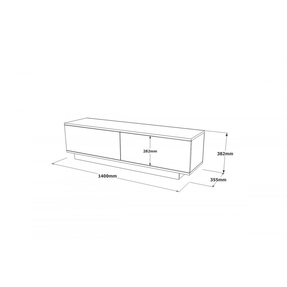 Έπιπλο τηλεόρασης "ZOEVA" σε γκρι χρώμα 140x.35x38.2