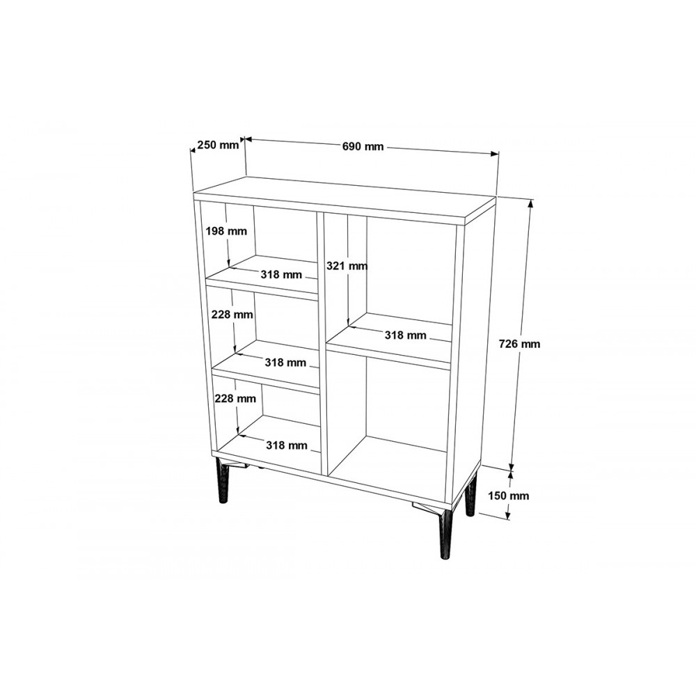 Βιβλιοθήκη "NAVILLE" σε sonoma χρώμα 69x25x87.6