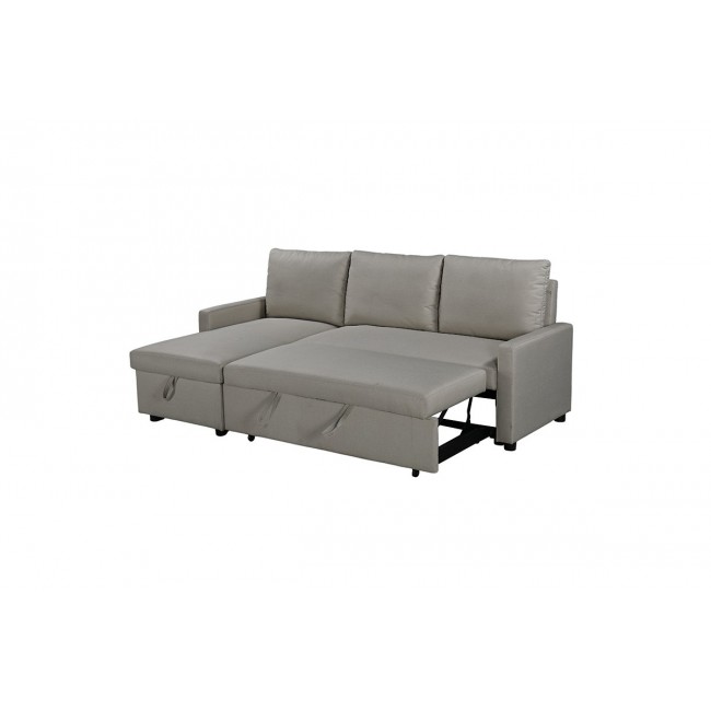 Kαναπές-κρεβάτι γωνία "INFUSE" από ύφασμα σε χρώμα γκρι 203x130x88