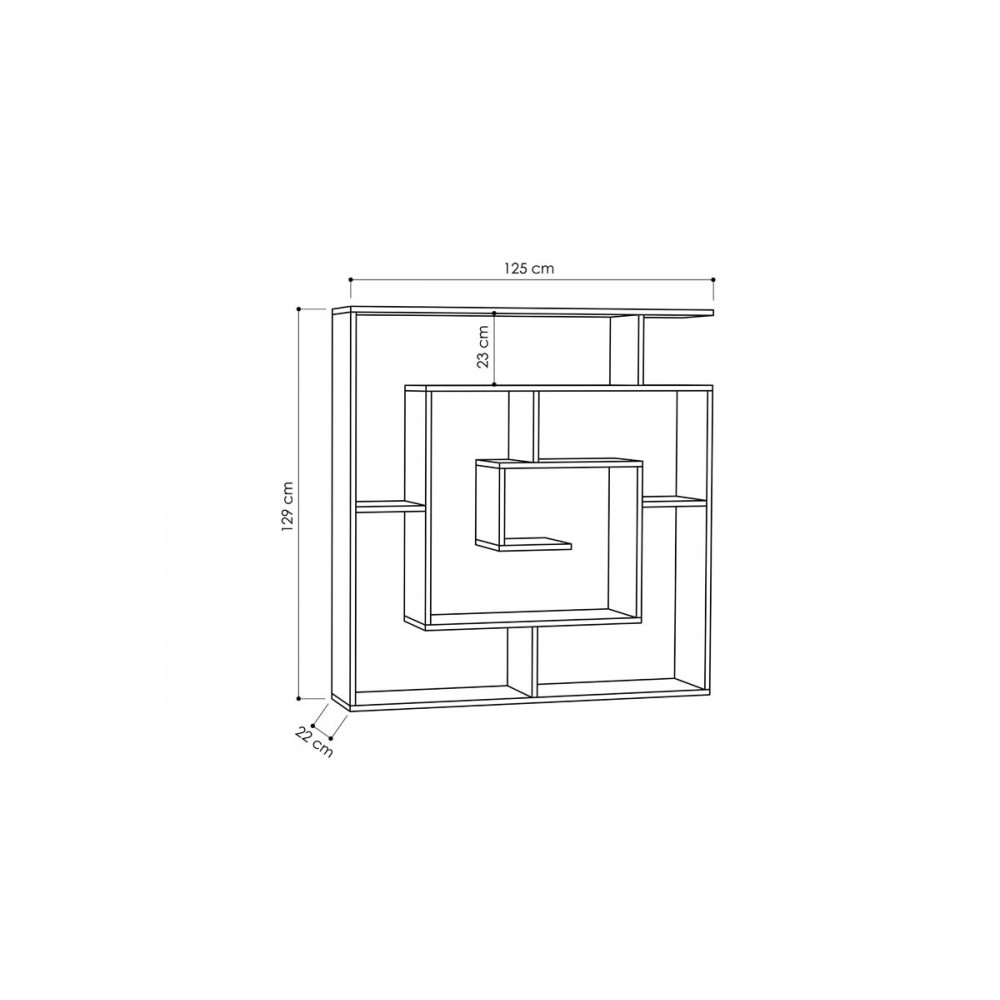 Βιβλιοθήκη \'\'LABIRENT\'\' σε χρώμα μόκα 125x22x129