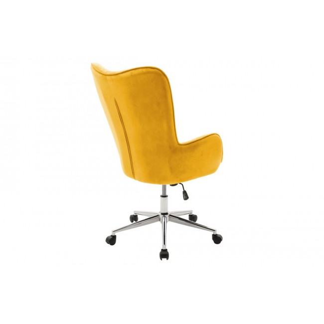 Καρέκλα γραφείου διευθυντή ''KIDO'' από βελούδο σε χρώμα κίτρινο