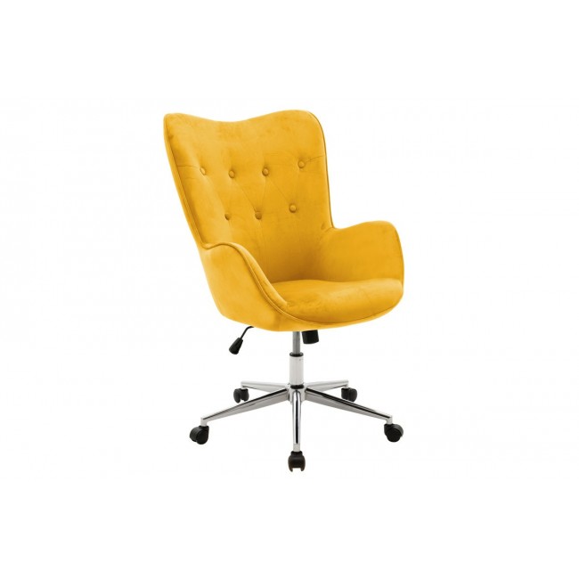 Καρέκλα γραφείου διευθυντή ''KIDO'' από βελούδο σε χρώμα κίτρινο