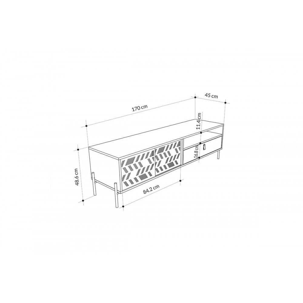 Έπιπλο τηλεόρασης \'\'MELATI\'\' σε χρώμα καρυδί 170x45x48.5