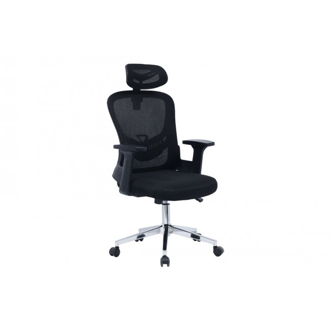 Καρέκλα γραφείου "IGNATIUS" από ύφασμα σε χρώμα μαύρο 62x63x110