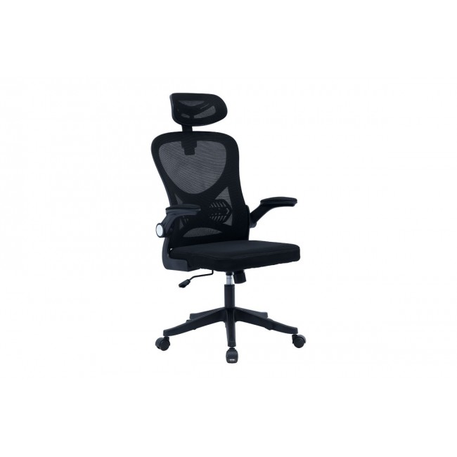 Καρέκλα γραφείου "ANTHONY" από ύφασμα σε χρώμα μαύρο 62x61x110