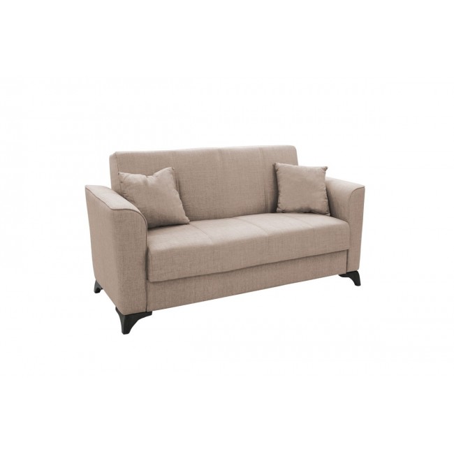 Kαναπές κρεβάτι "ASMA" διθέσιος από ύφασμα σε χρώμα μπεζ 156x76x85