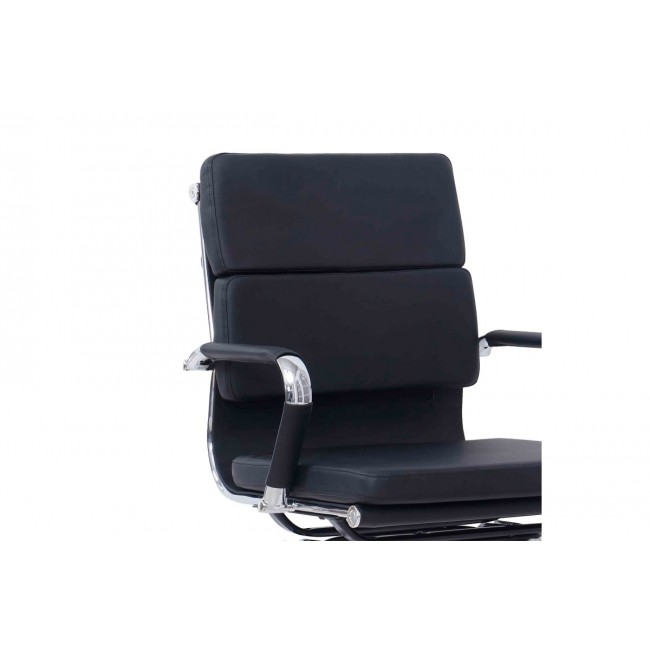 Καρέκλα επισκέπτη "TOKYO" από PU σε μαύρο χρώμα 55.5x52x88