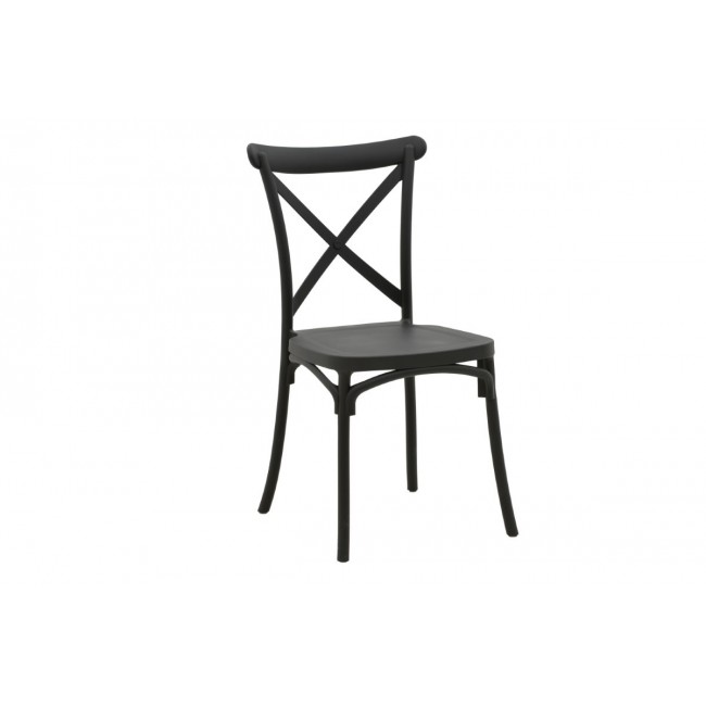 Καρέκλα "CROSSIE" από PP σε μαύρο χρώμα 51x48x90