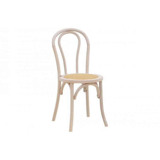 Καρέκλα "AZHEL" από ξύλο/rattan σε white wash/φυσικό χρώμα 41x50x89