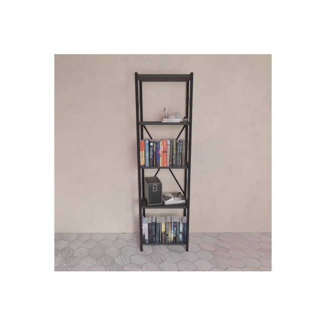 Βιβλιοθήκη "GLASE" σε ανθρακί/μαύρο χρώμα 40x30x150
