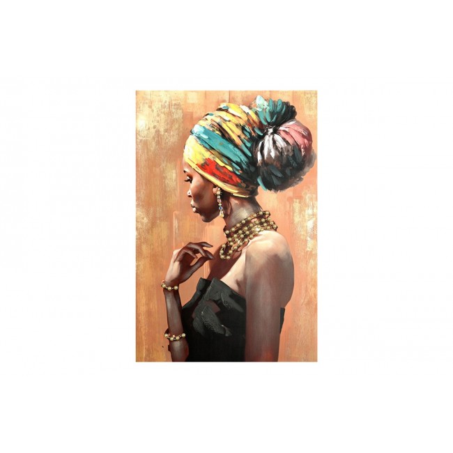 Πίνακας "AFRICAN" σε καμβά σε πορτοκαλί χρώμα 80x3x10