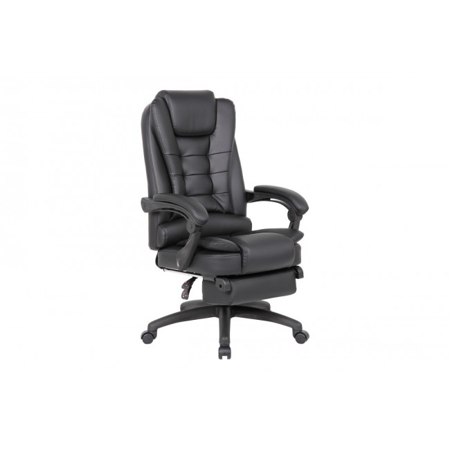 Καρέκλα γραφείου με υποπόδιο "ACEL" από pu σε μαύρο χρώμα 158x63x117.5