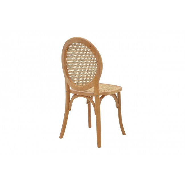 Καρέκλα "CAMIL" από ξύλο/rattan σε φυσικό χρώμα 45x50x94