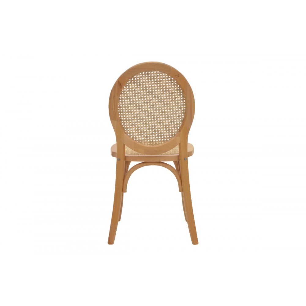 Καρέκλα "CAMIL" από ξύλο/rattan σε φυσικό χρώμα 45x50x94