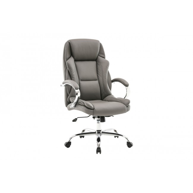 Καρέκλα γραφείου "VERXIAN" από pu σε γκρι χρώμα 70x68x116