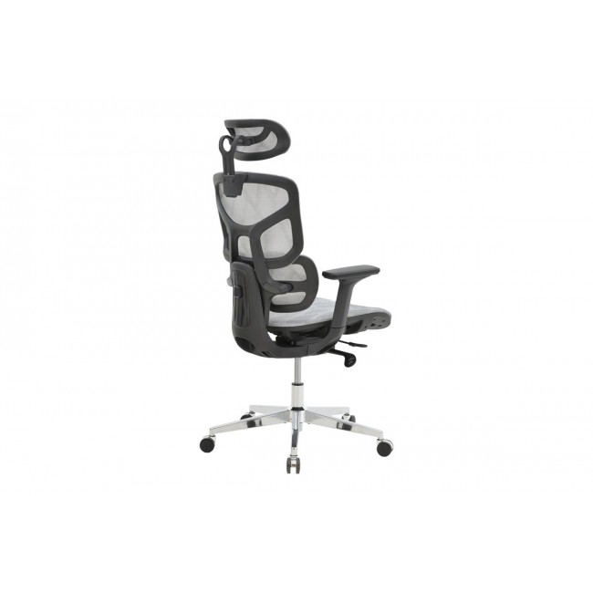 Καρέκλα γραφείου "KARLO" από mesh ύφασμα σε λευκό/μαύρο χρώμα 72x70x112