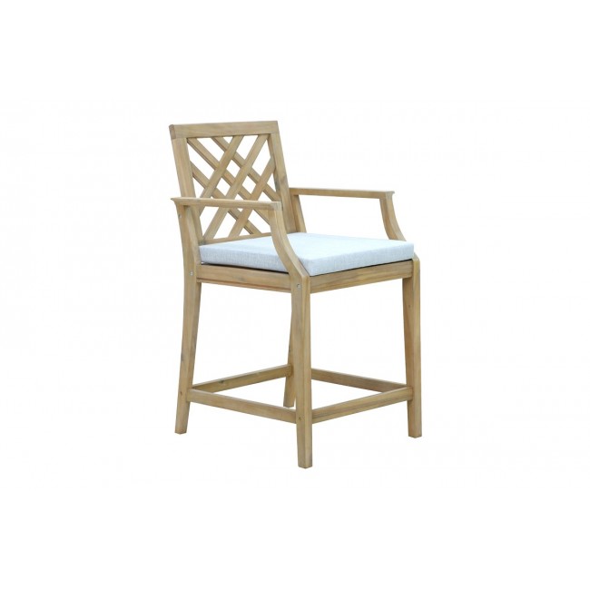 Καρέκλα "AMALFI" από ξύλο/ύφασμα σε φυσικό/μπεζ χρώμα 59x63.5x104.9