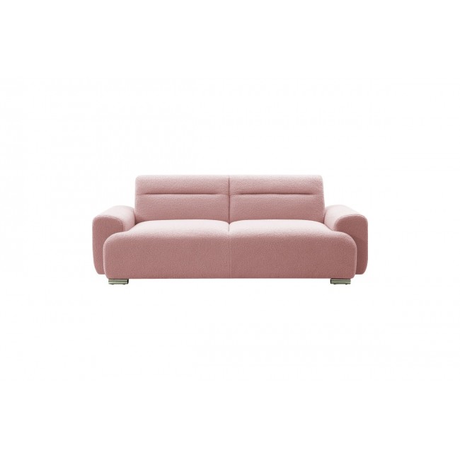 Kαναπές κρεβάτι "HARMONIOUS" από μπουκλέ ύφασμα σε ροζ χρώμα 223x42x114