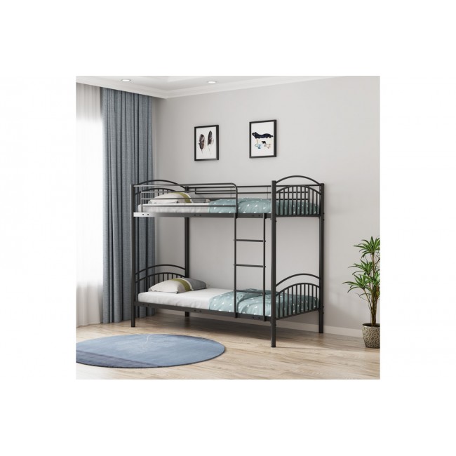Kρεβάτι-κουκέτα "MORDECAI" από μέταλλο σε μαύρο χρώμα 90x190x165