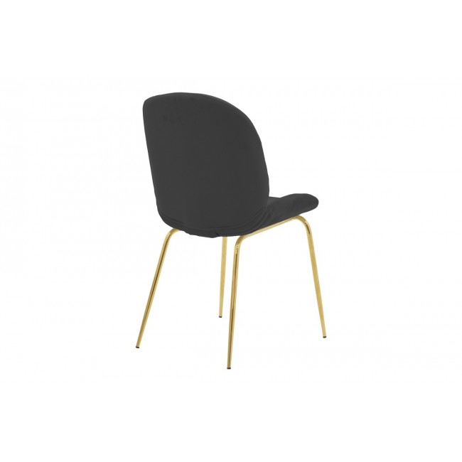 Καρέκλα "MALEY" από βελούδο/μέταλλο σε ανθρακί/χρυσό χρώμα 47x60x90