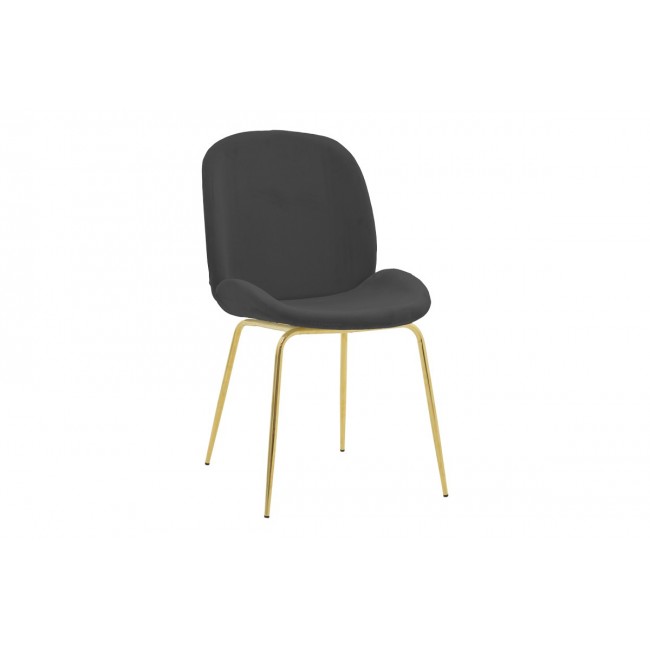 Καρέκλα "MALEY" από βελούδο/μέταλλο σε ανθρακί/χρυσό χρώμα 47x60x90