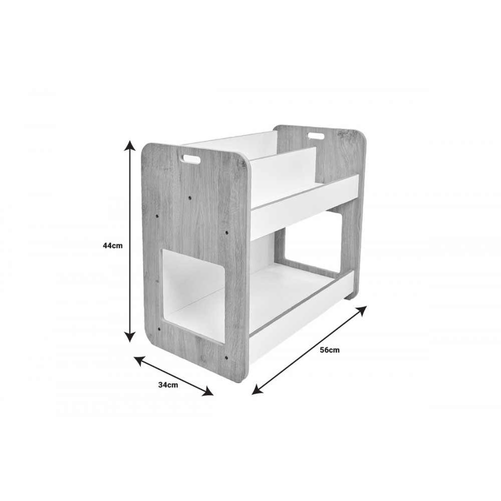 Ραφιέρα "DOVERE" από mdf σε λευκό/φυσικό χρώμα 56x34x55