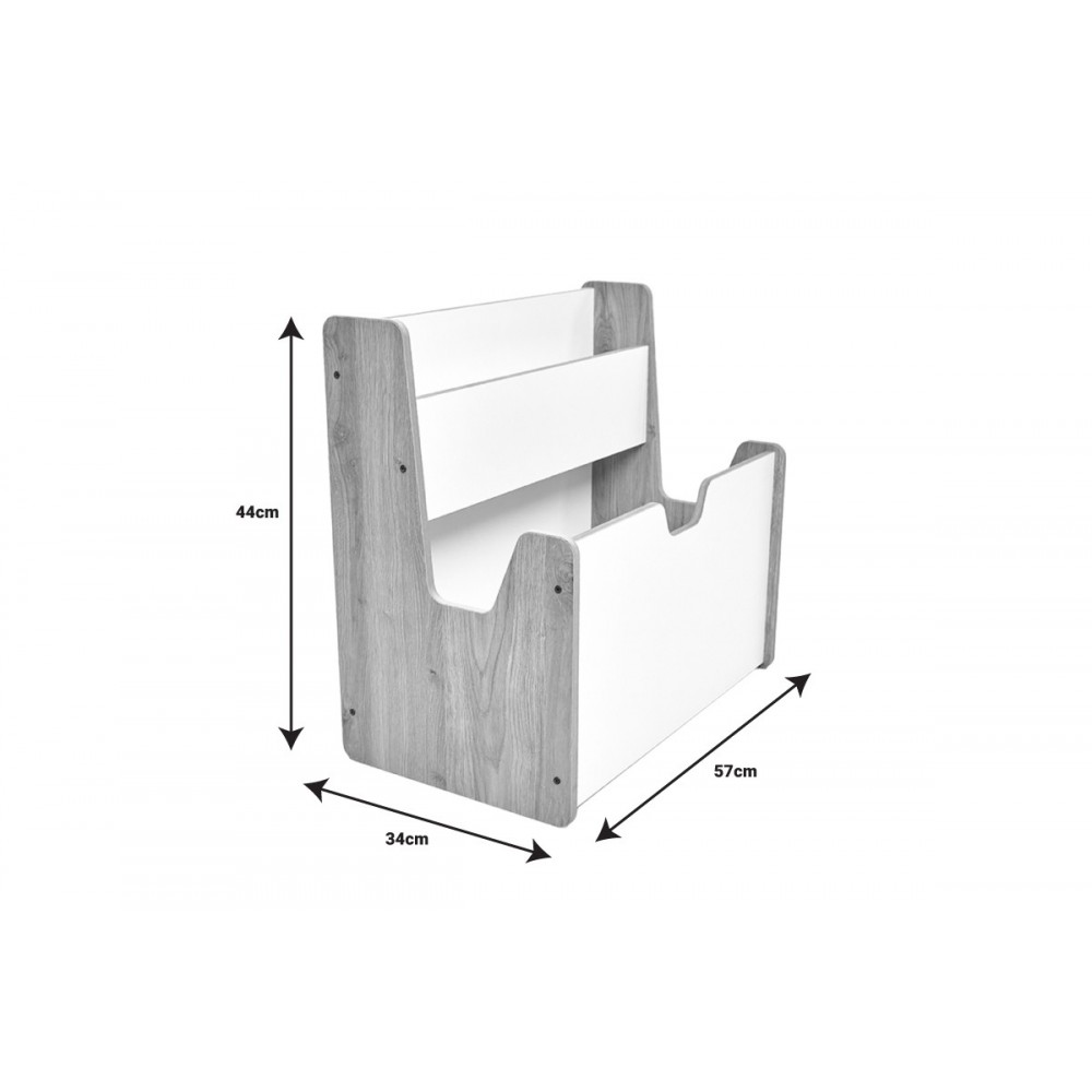 Ραφιέρα "CRANE" από mdf σε φυσικό/λευκό χρώμα 57x34x55