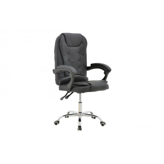 Καρέκλα γραφείου "KARDI" από τεχνόδερμα σε μαύρο χρώμα 66x64x117