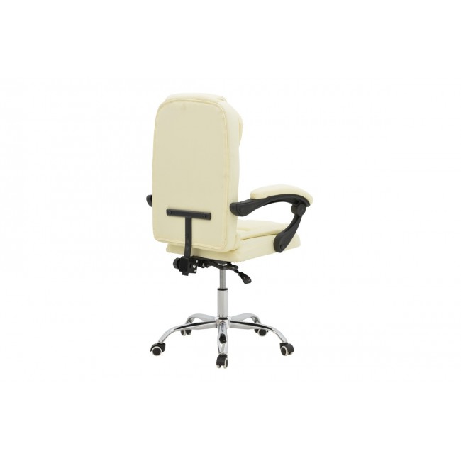 Καρέκλα γραφείου "KARDI" από τεχνόδερμα σε μπεζ χρώμα 66x64x117