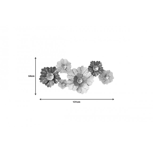 Διακοσμητικό τοίχου "DAISY" από μέταλλο σε χρυσό/λευκό χρώμα 131x64x9.5