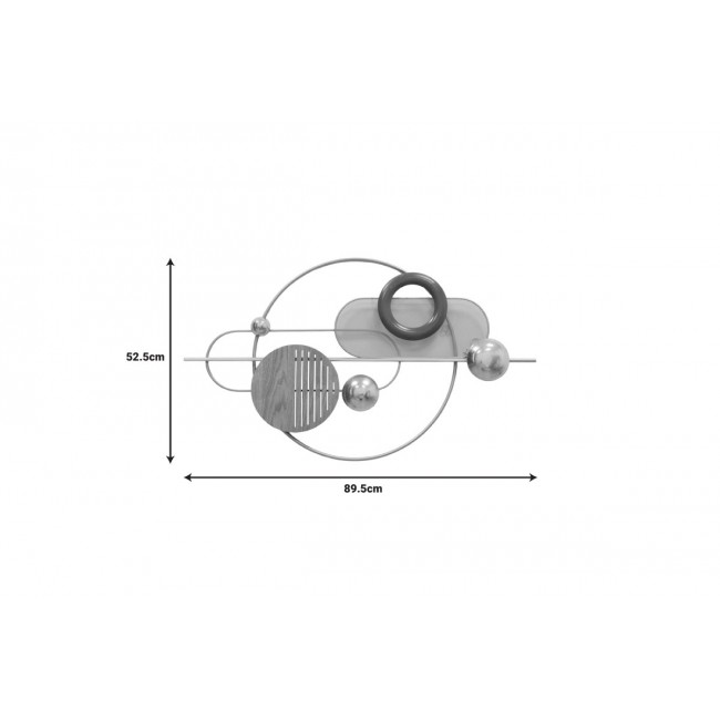 Διακοσμητικό τοίχου "LUPUS" από μέταλλο σε χρυσό/καφέ χρώμα 89.5x52.5x6