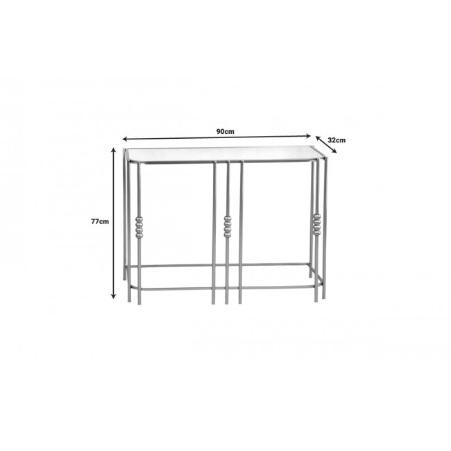Κονσόλα "EMILIANE" από μέταλλο/γυαλί σε χρυσό χρώμα 90x32x77