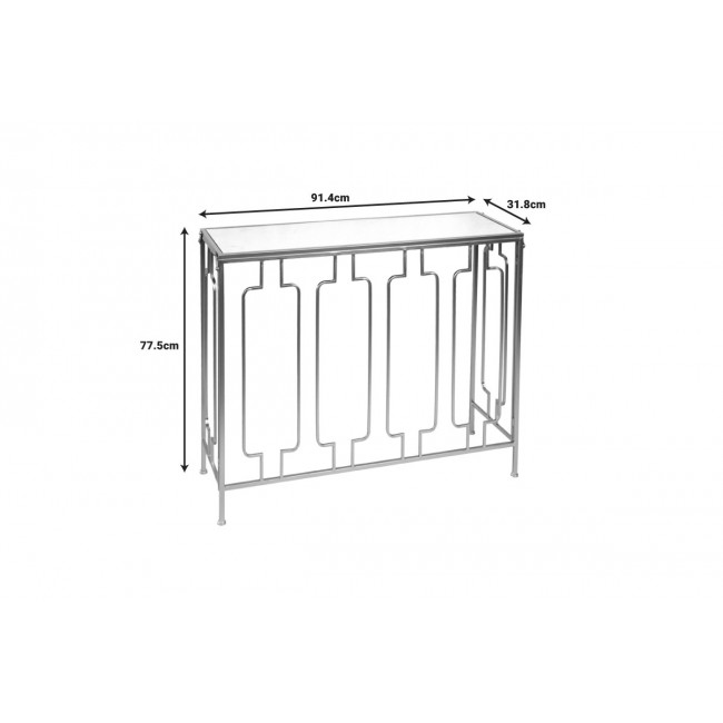 Κονσόλα "SIENI" από μέταλλο/γυαλί σε χρυσό χρώμα 91.4x31.8x77.5