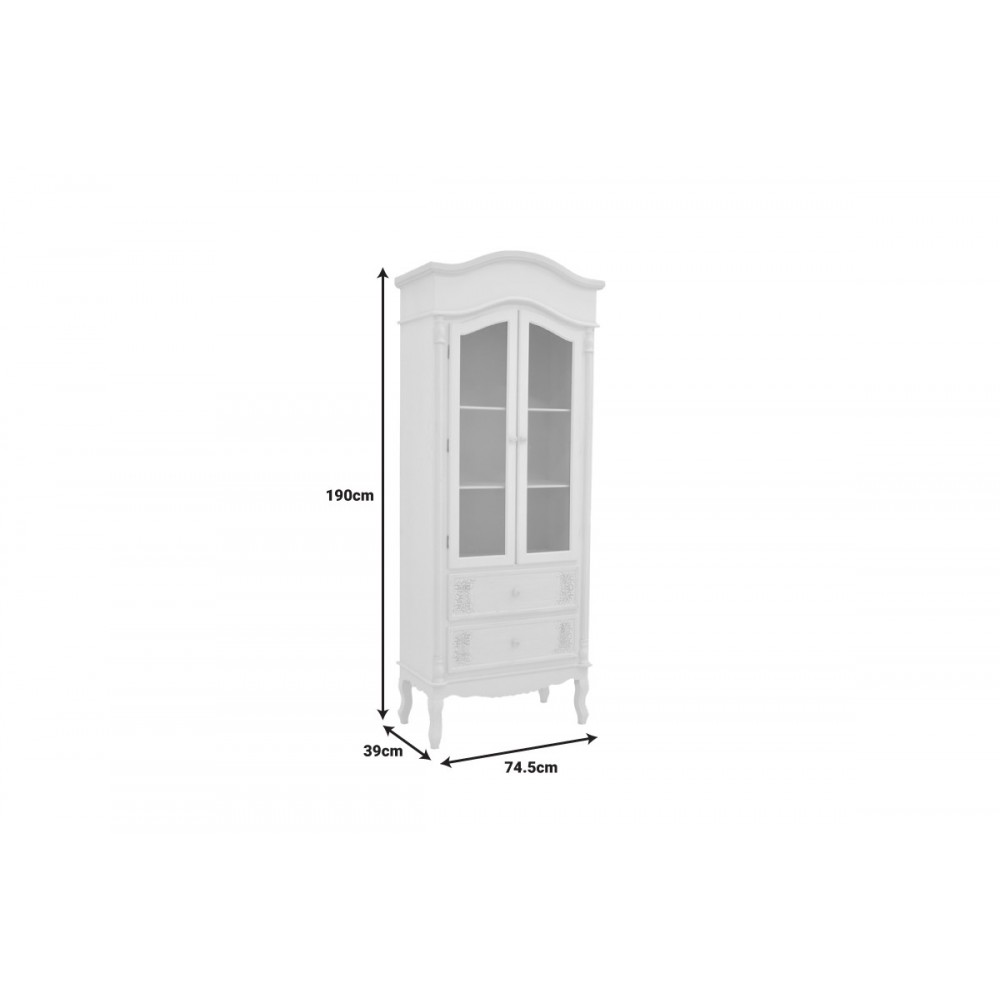 Βιτρίνα "PAZLEN" από mdf σε λευκό χρώμα 74.5x39x190